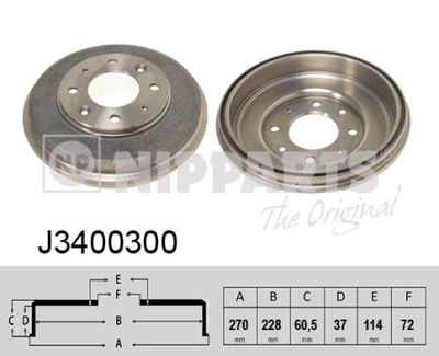  J3400300 NIPPARTS Тормозной барабан