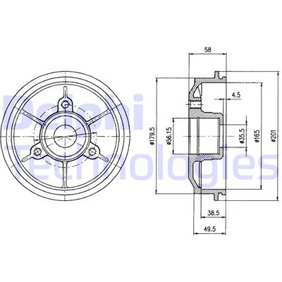  BF267 DELPHI Тормозной барабан