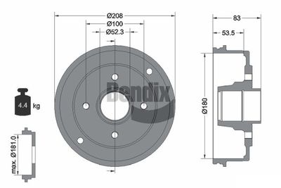  BDM1054 BENDIX Braking Тормозной барабан