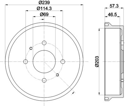  MBD395 MINTEX Тормозной барабан