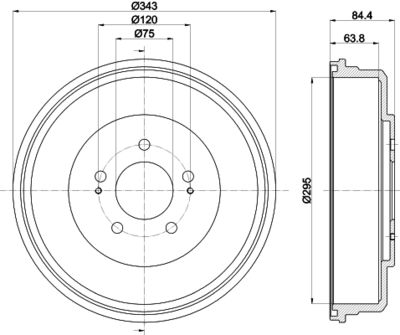  8DT355301871 HELLA PAGID Тормозной барабан