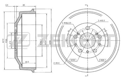  BS5097 ZEKKERT Тормозной барабан