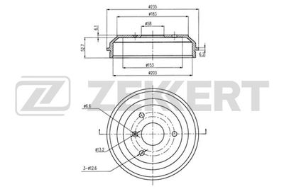  BS5569 ZEKKERT Тормозной барабан