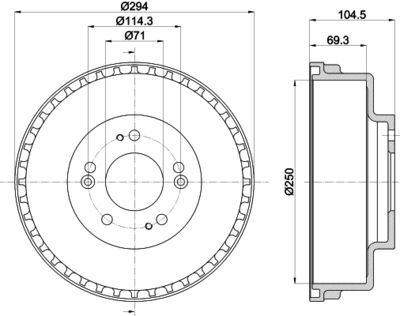  MBD283 MINTEX Тормозной барабан