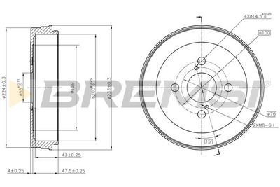  CR5338 BREMSI Тормозной барабан