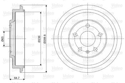  237054 VALEO Тормозной барабан