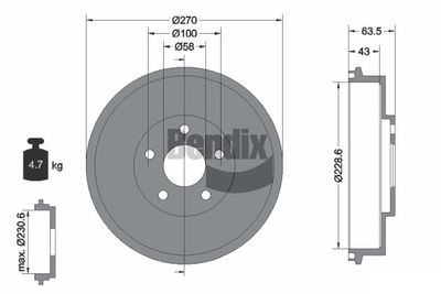  BDM1084 BENDIX Braking Тормозной барабан