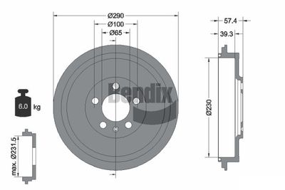  BDM1059 BENDIX Braking Тормозной барабан