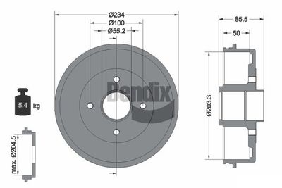  BDM1040 BENDIX Braking Тормозной барабан