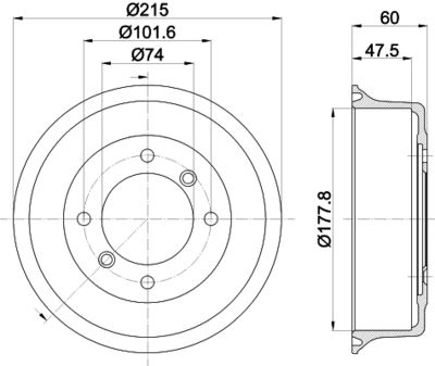  8DT355302041 HELLA Тормозной барабан