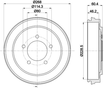  8DT355301921 HELLA PAGID Тормозной барабан