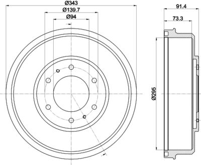  8DT355301821 HELLA PAGID Тормозной барабан