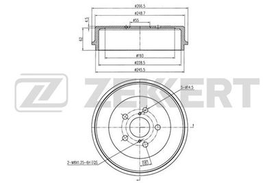  BS5167 ZEKKERT Тормозной барабан