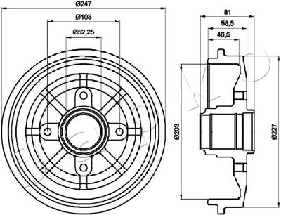  560609 JAPKO Тормозной барабан