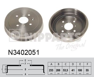  N3402051 NIPPARTS Тормозной барабан