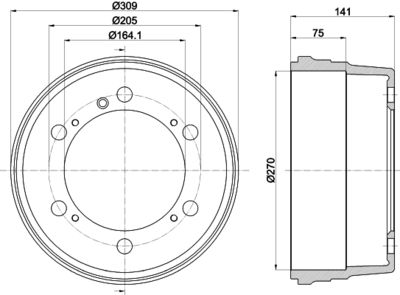  8DT355301661 HELLA PAGID Тормозной барабан