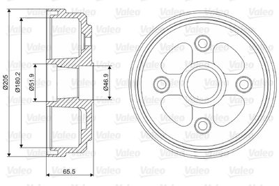  237111 VALEO Тормозной барабан