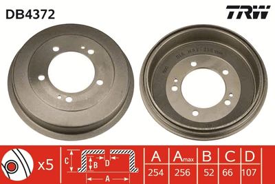  DB4372 TRW Тормозной барабан