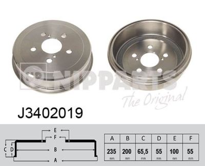  J3402019 NIPPARTS Тормозной барабан