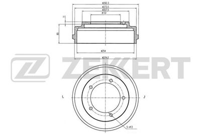  BS5463 ZEKKERT Тормозной барабан