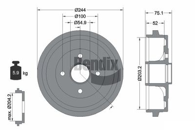  BDM1139 BENDIX Braking Тормозной барабан