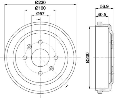  8DT355300961 HELLA PAGID Тормозной барабан