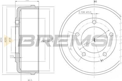  CR5646 BREMSI Тормозной барабан