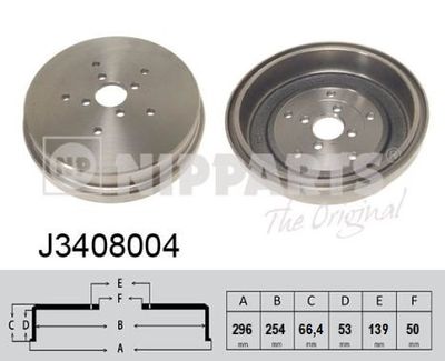  J3408004 NIPPARTS Тормозной барабан