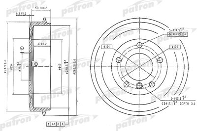  PDR1035 PATRON Тормозной барабан