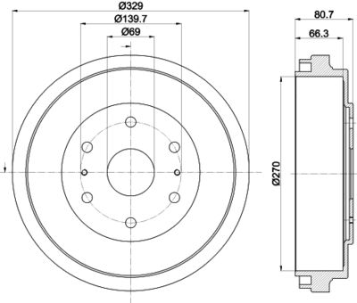  MBD321 MINTEX Тормозной барабан