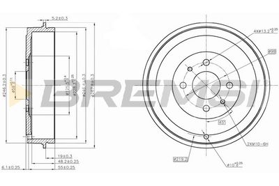  CR5267 BREMSI Тормозной барабан