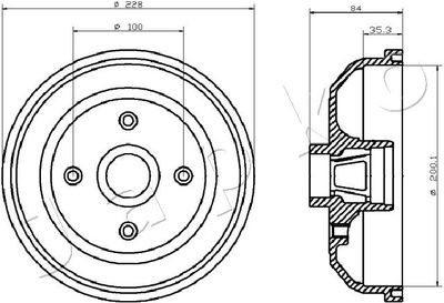  560406 JAPKO Тормозной барабан