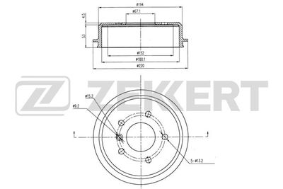  BS6114 ZEKKERT Тормозной барабан