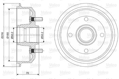  237066 VALEO Тормозной барабан