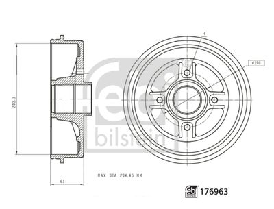  176963 FEBI BILSTEIN Тормозной барабан