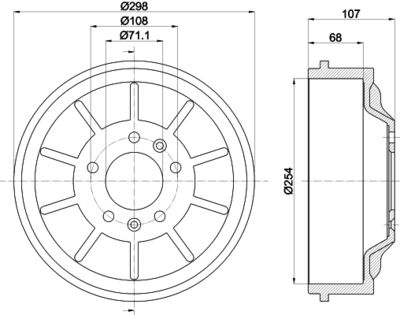  8DT355301021 HELLA PAGID Тормозной барабан