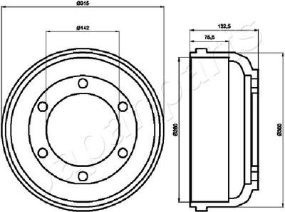  TA0317 JAPANPARTS Тормозной барабан