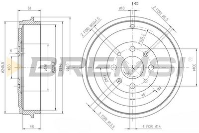  CR5657 BREMSI Тормозной барабан