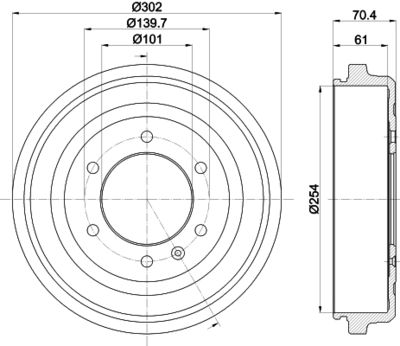  MBD390 MINTEX Тормозной барабан