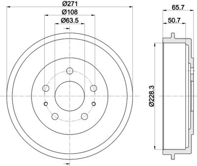  8DT355300661 HELLA Тормозной барабан