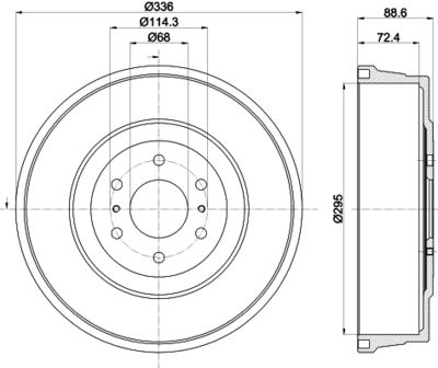  8DT355303331 HELLA PAGID Тормозной барабан