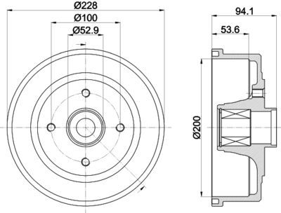  8DT355302731 HELLA PAGID Тормозной барабан