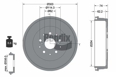  BDM1113 BENDIX Braking Тормозной барабан