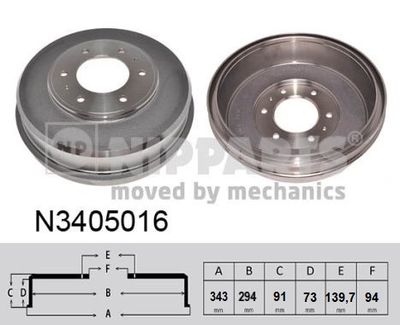  N3405016 NIPPARTS Тормозной барабан