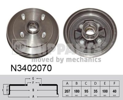  N3402070 NIPPARTS Тормозной барабан