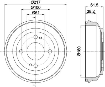  8DT355302051 HELLA PAGID Тормозной барабан