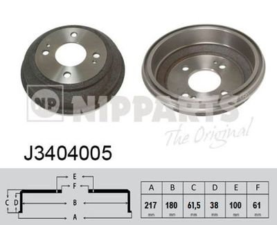  J3404005 NIPPARTS Тормозной барабан