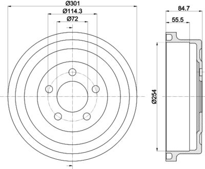  8DT355302571 HELLA Тормозной барабан