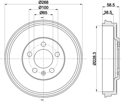  8DT355303181 HELLA PAGID Тормозной барабан