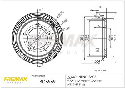  BD6969 FREMAX Тормозной барабан